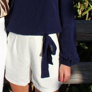 White Shorts with tie